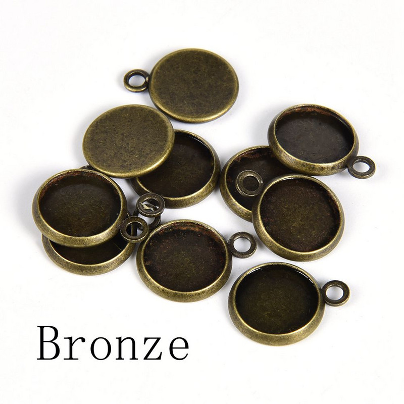 10-20 bucăți rotund Cabochon Setare Tavă Lunete Accesorii pentru bijuterii Brelocuri goale Pandantiv Cercei cu știfturi Baza Bijuterii Materiale pentru realizarea de bijuterii