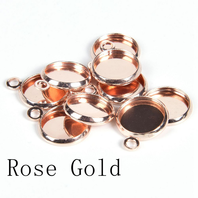 10-20 bucăți rotund Cabochon Setare Tavă Lunete Accesorii pentru bijuterii Brelocuri goale Pandantiv Cercei cu știfturi Baza Bijuterii Materiale pentru realizarea de bijuterii
