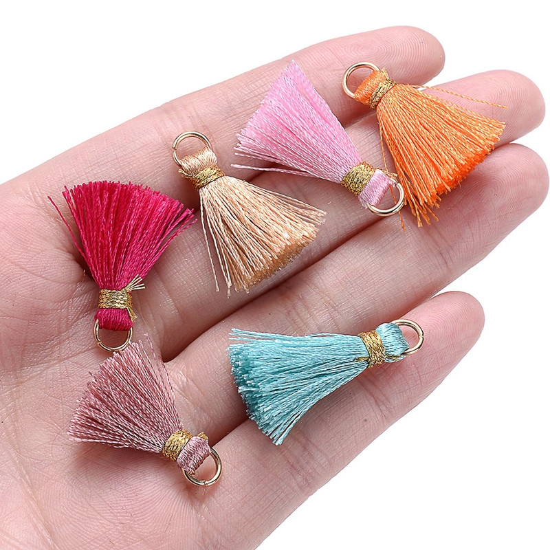 10/20/30 tk 2cm minitutt Mitmevärvilised puuvillased tutid ehete jaoks DIY Kõrvarõngas Võtmehoidja Õmblemine Kardinate ääriste narmaste tarvikud