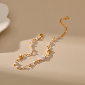 Медно покритие 18-каратово злато Аксесоар с корейски перли във формата на звезда Женски аксесоари Популярни бижута Романтични и елегантни подаръци с чар