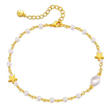 Медно покритие 18-каратово злато Аксесоар с корейски перли във формата на звезда Женски аксесоари Популярни бижута Романтични и елегантни подаръци с чар