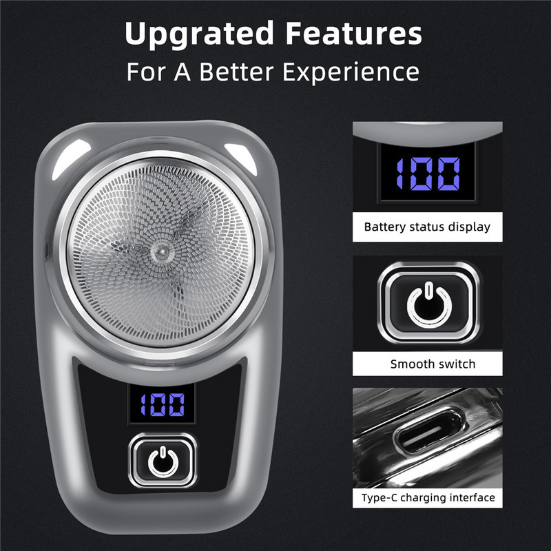 USLION elektriline pardel, kuiv märg, valutu pardel meeste elektriline habemeajamis LED USB laetav IPX7 veekindel raseerimismasin