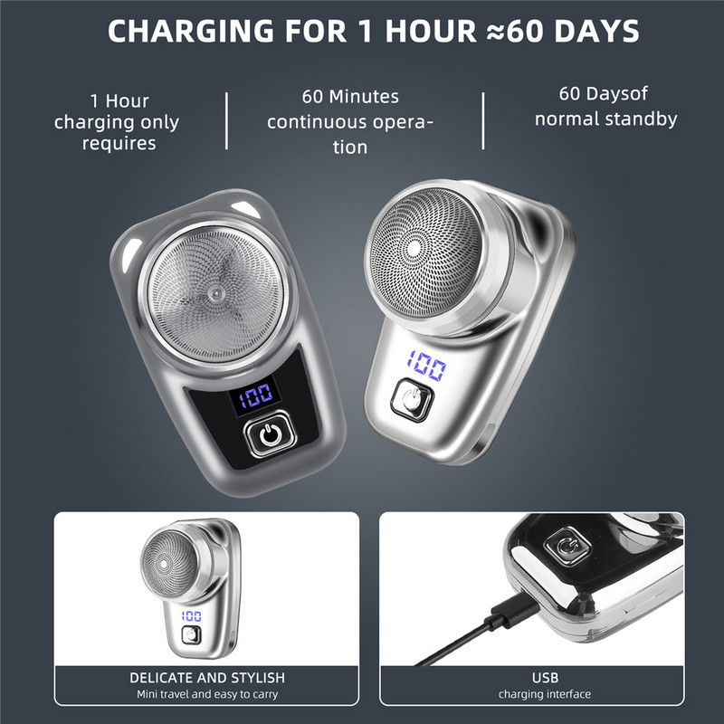 USLION elektriline pardel, kuiv märg, valutu pardel meeste elektriline habemeajamis LED USB laetav IPX7 veekindel raseerimismasin