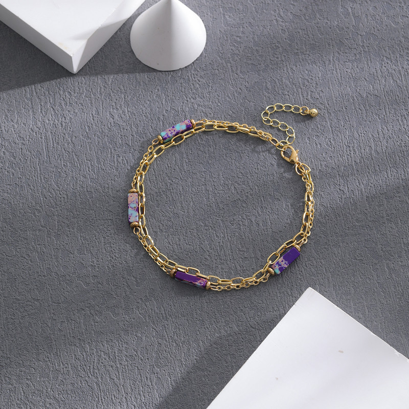 Lost Lady Uus tipptasemel naturaalsest kivist jalavõru naistele lihtne isiksus Naiste ranna pahkluu ripats moeehted