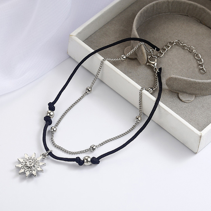 Mood Sun Star jalavõrud Käevõru Naiste Boho ripats Kahekihiline pahkluu Bohemian Beach Suvised Jalaehted Kingitus Kauba kohaletoimetamine