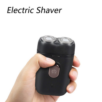 Мъжка електрическа самобръсначка с двойна плаваща глава, USB акумулаторна машина за бръснене на суха мокра брада, тяло, лице, тример за епилация, самобръсначка