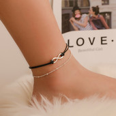 New Anklet Lucky 8 Creative Character Hand Rope Bead Chain Anklet Foot Jewelry Leg New Ankle Bracelet αστράγαλο Γυναικεία αλυσίδα ποδιών
