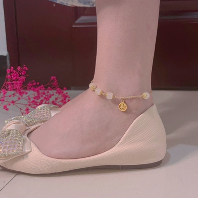 Cioc de piatră naturală gleznă de plajă Brățară sexy pentru picioare Bijuterii de modă pentru femei Brățară de gleznă de yoga Lanț Sandale desculțe