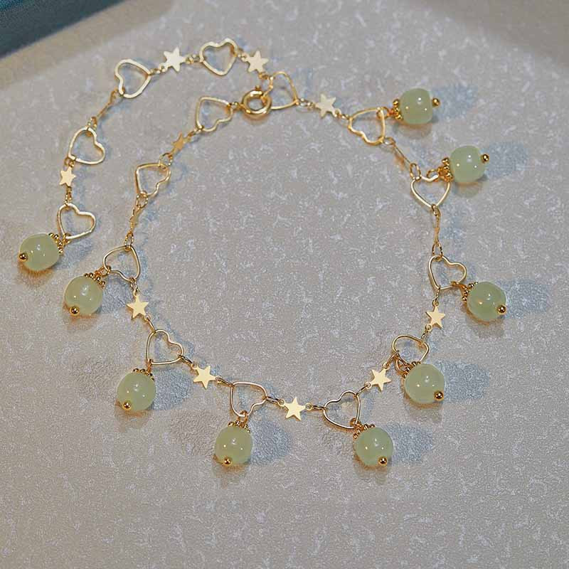 Cioc de piatră naturală gleznă de plajă Brățară sexy pentru picioare Bijuterii de modă pentru femei Brățară de gleznă de yoga Lanț Sandale desculțe