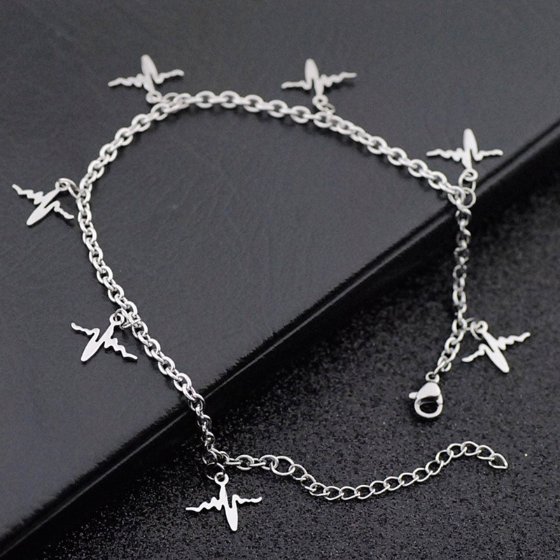1 PC από ανοξείδωτο ατσάλι Cute Fish Cross Anklet Ασημί Χρώμα Μενταγιόν Rolo Chain Anklet Γυναικεία πέδιλα με αλυσίδα ποδιών παραλίας Κόσμημα ποδιών