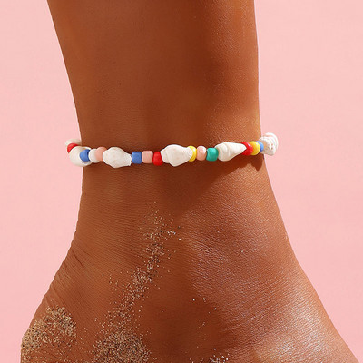 Boemska etnička morska zvijezda školjka školjka Perle Narukvice za gležnjeve Žene Djevojke Moda Vražje oko Privjesak Stopala Lanac za zapešće Ljetni nakit za plažu