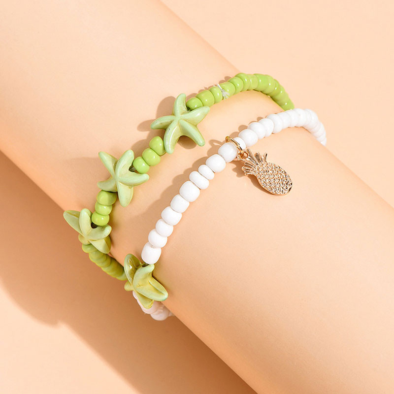 Boemska etnička morska zvijezda školjka školjka Perle Narukvice za gležnjeve Žene Djevojke Moda Vražje oko Privjesak Stopala Lanac za zapešće Ljetni nakit za plažu