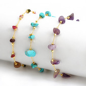 Bohemia Colorful Crystal Anklet Βραχιόλι από φυσικές πέτρες Γυναικεία καλοκαιρινή παραλία Χρυσό χρώμα Βραχιόλια με αλυσίδα ποδιών Κοσμήματα