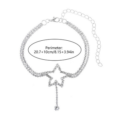 Madingos Kalnų krištolinio akmens grandinėlės kulkšnys moterims Prabangios spindinčios kulkšnies apyrankės ant kojų Moterų vestuvių vakarėlio papuošalai pėdų aksesuarai