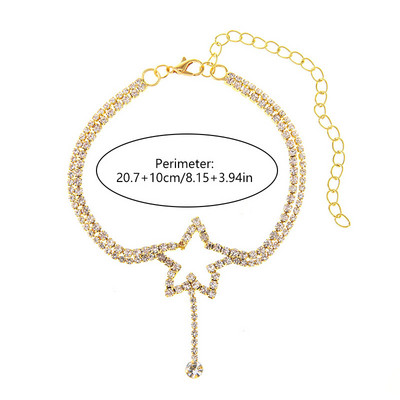 Madingos Kalnų krištolinio akmens grandinėlės kulkšnys moterims Prabangios spindinčios kulkšnies apyrankės ant kojų Moterų vestuvių vakarėlio papuošalai pėdų aksesuarai