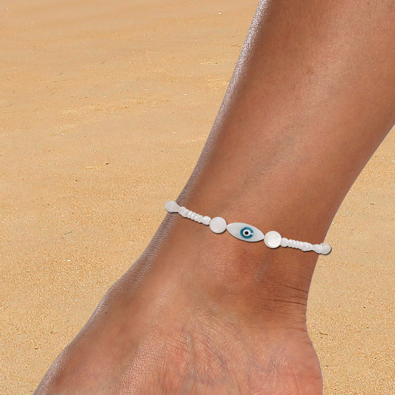 Eye Design Shell Anklet βραχιόλια για γυναίκες Κοσμήματα παραλίας Βραχιόλι στον αστράγαλο