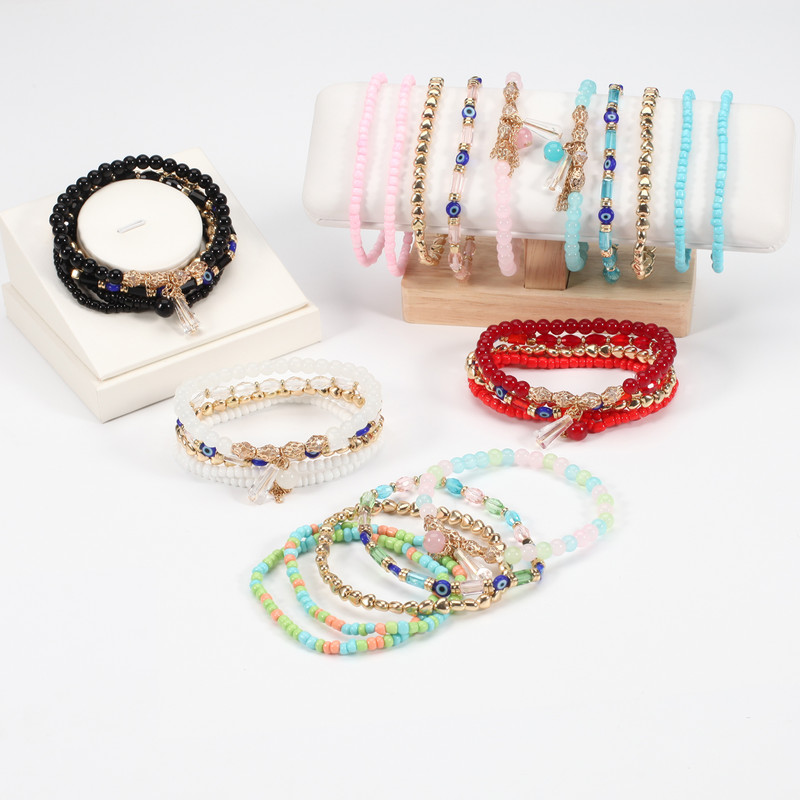 Bohemian egymásra rakható gyöngyös bokalánc karkötő Beach stílusú bokalánc karkötő női lányoknak