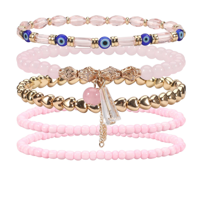 Bohemian egymásra rakható gyöngyös bokalánc karkötő Beach stílusú bokalánc karkötő női lányoknak