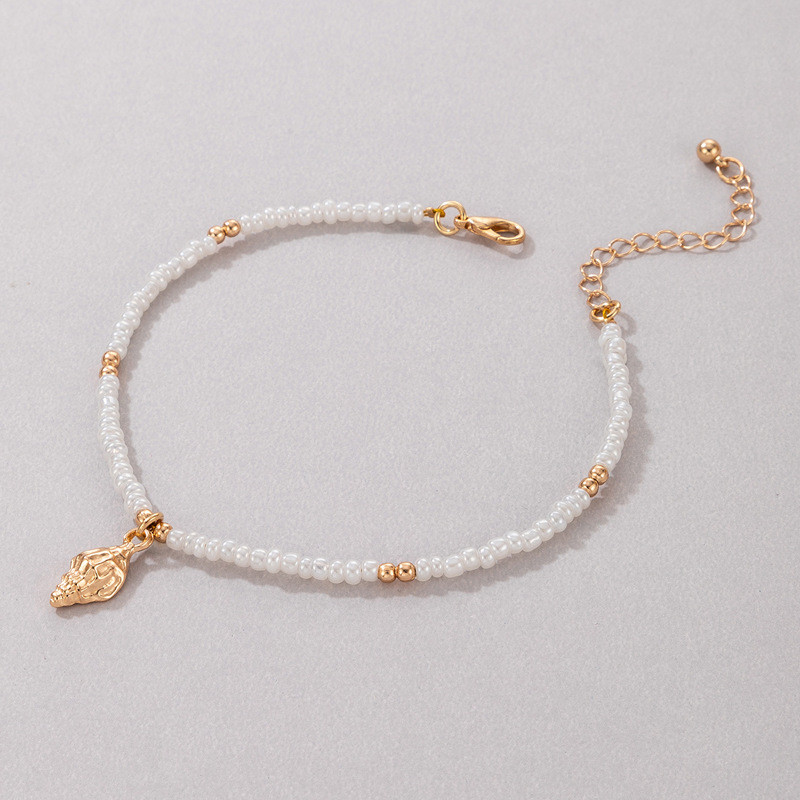 51Luckind Luksuzni školjkasti privjesak u zlatnoj boji Anket za žene Imitacija bisera Perle Lanci za gležnjeve Nakit Dodaci Poklon