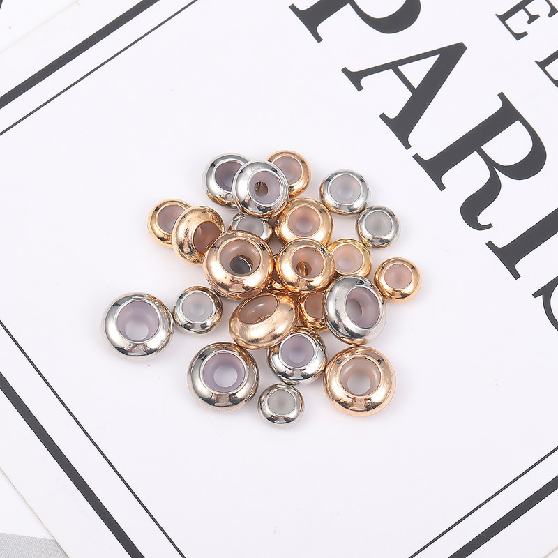 10 vnt Kamščio tarpiklio karoliukai vario silikono karoliukai rutuliniai užspaudimo galo karoliukai papuošalams gaminti „pasidaryk pats“ apyrankės priedai Skylė 0,8–2,5 mm