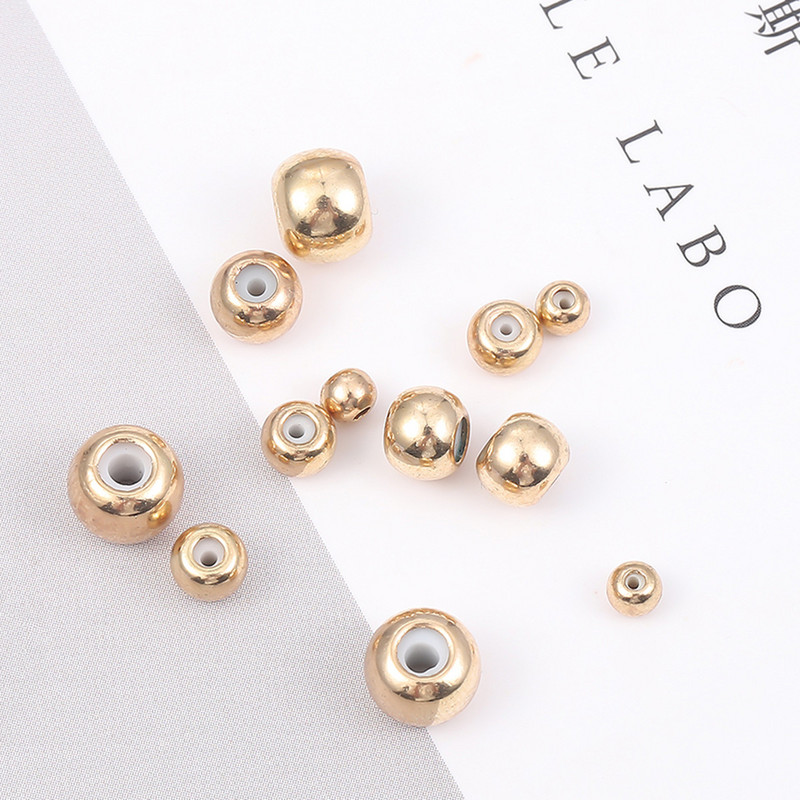 10 vnt Kamščio tarpiklio karoliukai vario silikono karoliukai rutuliniai užspaudimo galo karoliukai papuošalams gaminti „pasidaryk pats“ apyrankės priedai Skylė 0,8–2,5 mm