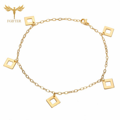 Naiste suvised ehted kullast hõbedast värvi pahkluu käevõru roostevabast terasest kett koos geomeetrilise ripatsiga sandaalid jalatarvikud