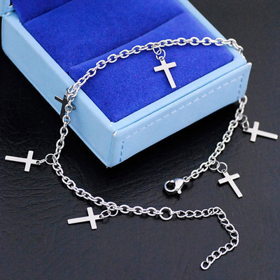 1 τμχ 304 Ανοξείδωτο ατσάλι Rolo Chain Anklet Ασημί Χρώμα Ζώο Fish Dolphin Charms Βραχιόλι anklet Γυναικεία σανδάλια Κοσμήματα ποδιών