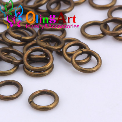 Επιμετάλλωση μπρούτζου OlingArt Δαχτυλίδι άλματος 3mm/4mm/5mm/6mm/7mm/8mm βρόχος σύνδεσης Μικτό μέγεθος DIY Κοσμήματα Σύνδεσμος Διάμετρος σύρματος 0,7mm