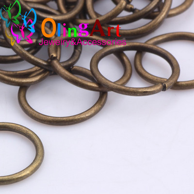 Επιμετάλλωση μπρούτζου OlingArt Δαχτυλίδι άλματος 3mm/4mm/5mm/6mm/7mm/8mm βρόχος σύνδεσης Μικτό μέγεθος DIY Κοσμήματα Σύνδεσμος Διάμετρος σύρματος 0,7mm