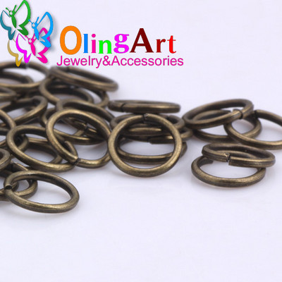 Επιμετάλλωση μπρούτζου OlingArt Δαχτυλίδι άλματος 3mm/4mm/5mm/6mm/7mm/8mm βρόχος σύνδεσης Μικτό μέγεθος DIY Κοσμήματα Σύνδεσμος Διάμετρος σύρματος 0,7mm