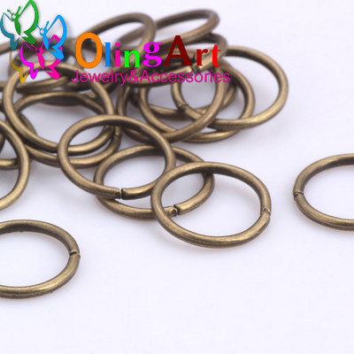 Επιμετάλλωση μπρούτζου OlingArt Δαχτυλίδι άλματος 3mm/4mm/5mm/6mm/7mm/8mm βρόχος σύνδεσης Μικτό μέγεθος DIY Κοσμήματα Σύνδεσμος Διάμετρος σύρματος 0,7mm