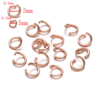 100-200 τμχ/παρτίδα Ανοιχτοί δαχτυλίδια από ανοξείδωτο ατσάλι Διαχωρισμένοι δακτύλιοι σύνδεσης για κοσμήματα DIY Κατασκευή ευρημάτων Αξεσουάρ 3mm 5mm