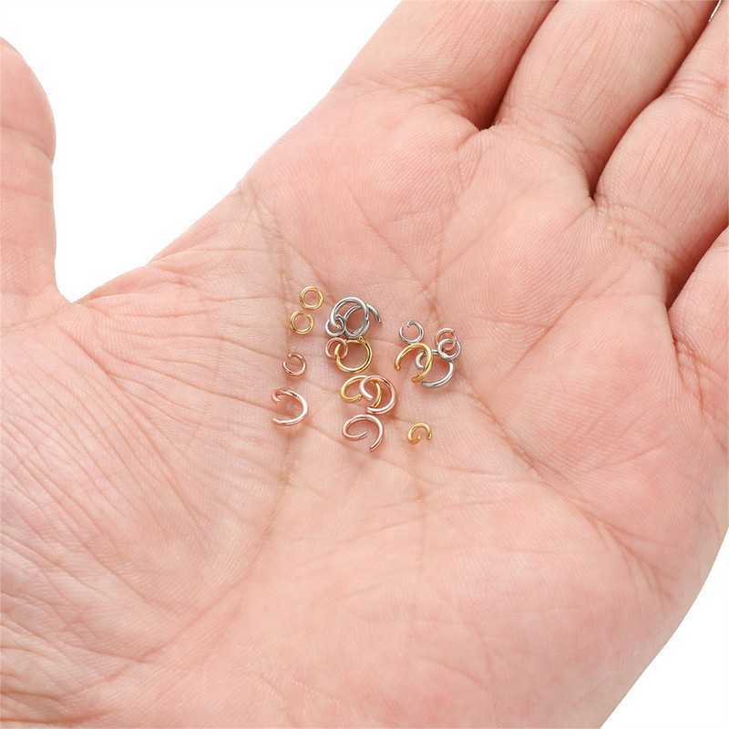 100-200 τμχ/παρτίδα Ανοιχτοί δαχτυλίδια από ανοξείδωτο ατσάλι Διαχωρισμένοι δακτύλιοι σύνδεσης για κοσμήματα DIY Κατασκευή ευρημάτων Αξεσουάρ 3mm 5mm