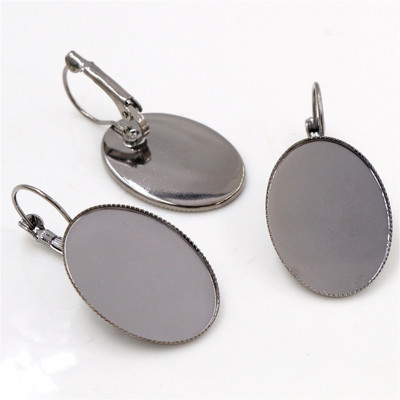 18x25mm 13x18mm 10x14mm 10 buc/lot Clasic 9 culori placat cu pârghie franceză cercei spate gol/bază, se potrivesc cercei cabochons ovali