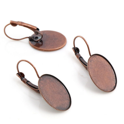 18x25mm 13x18mm 10x14mm 10 buc/lot Clasic 9 culori placat cu pârghie franceză cercei spate gol/bază, se potrivesc cercei cabochons ovali