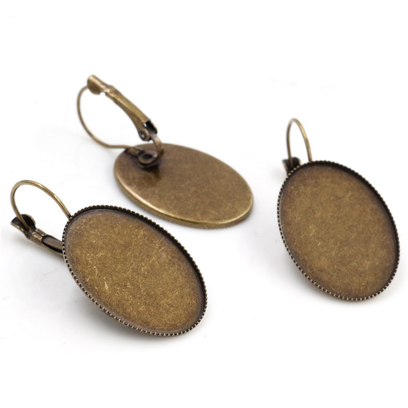 18x25mm 13x18mm 10x14mm 10 buc/lot Clasic 9 culori placat cu pârghie franceză cercei spate gol/bază, se potrivesc cercei cabochons ovali