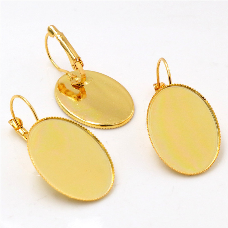 18x25mm 13x18mm 10x14mm 10 buc/lot Clasic 9 culori placat cu pârghie franceză cercei spate gol/bază, se potrivesc cercei cabochons ovali