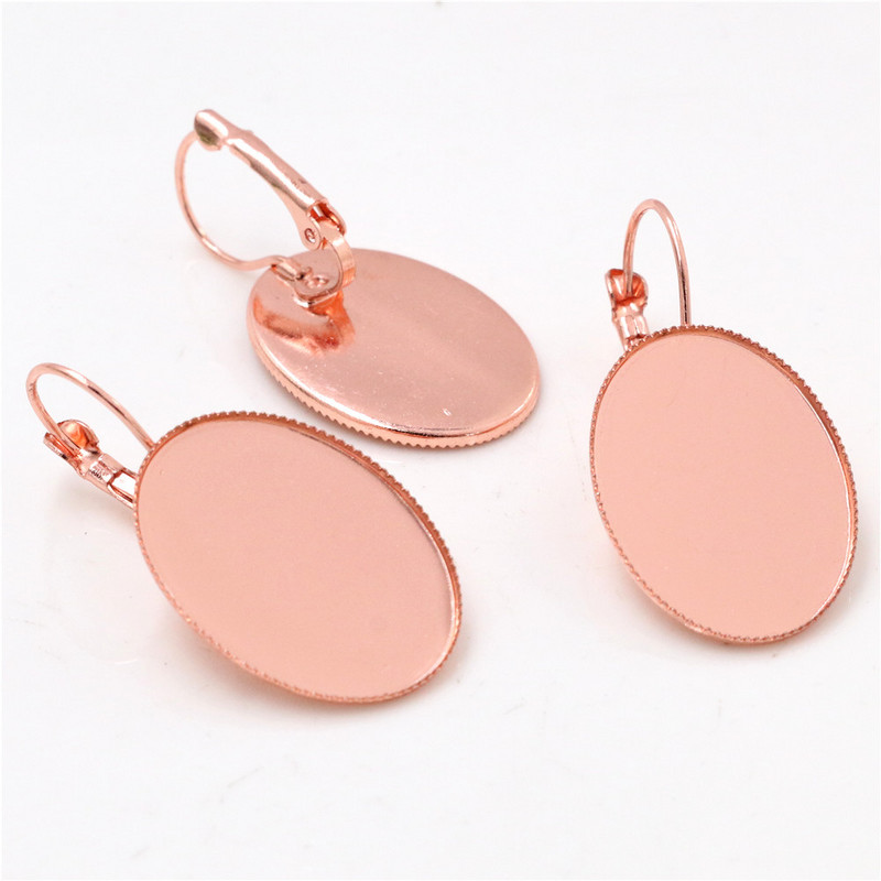 18x25mm 13x18mm 10x14mm 10 buc/lot Clasic 9 culori placat cu pârghie franceză cercei spate gol/bază, se potrivesc cercei cabochons ovali