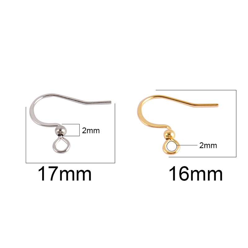 50 τμχ Σκουλαρίκια από ανοξείδωτο ατσάλι Findings DIY Ear Hooks Accessories Earwire clasps Hooks Jewelry for Making Earring Supplies Parts