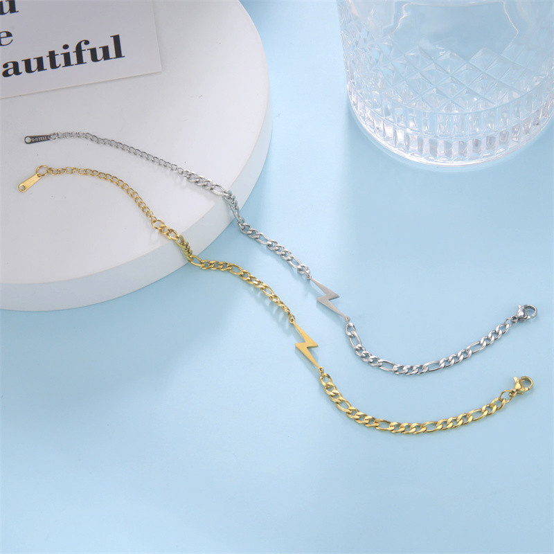 Ανοξείδωτα ποδαράκια αστραπή Μόδα αλυσίδα ποδιών Γυναικεία βραχιόλια ποδιών Βραχιόλι για κορίτσια Δώρα γενεθλίων ποδιών κοσμήματα Καλοκαιρινά αξεσουάρ