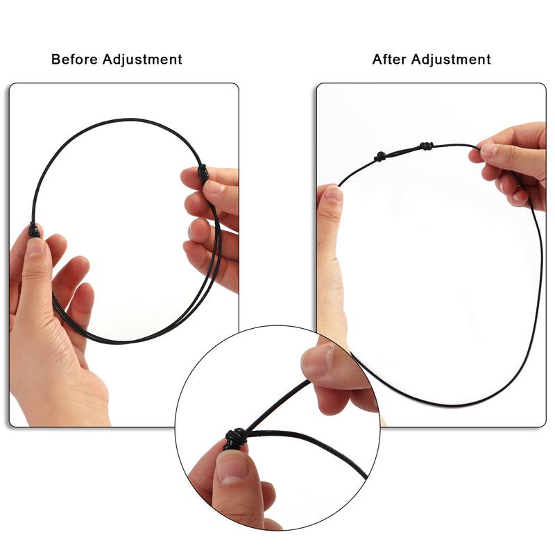 10 tk reguleeritav kaelakee vaha köis nahast nööri kett must punutud vaha nöör sõlm libistades juhe isetegemise ehete tegemisel