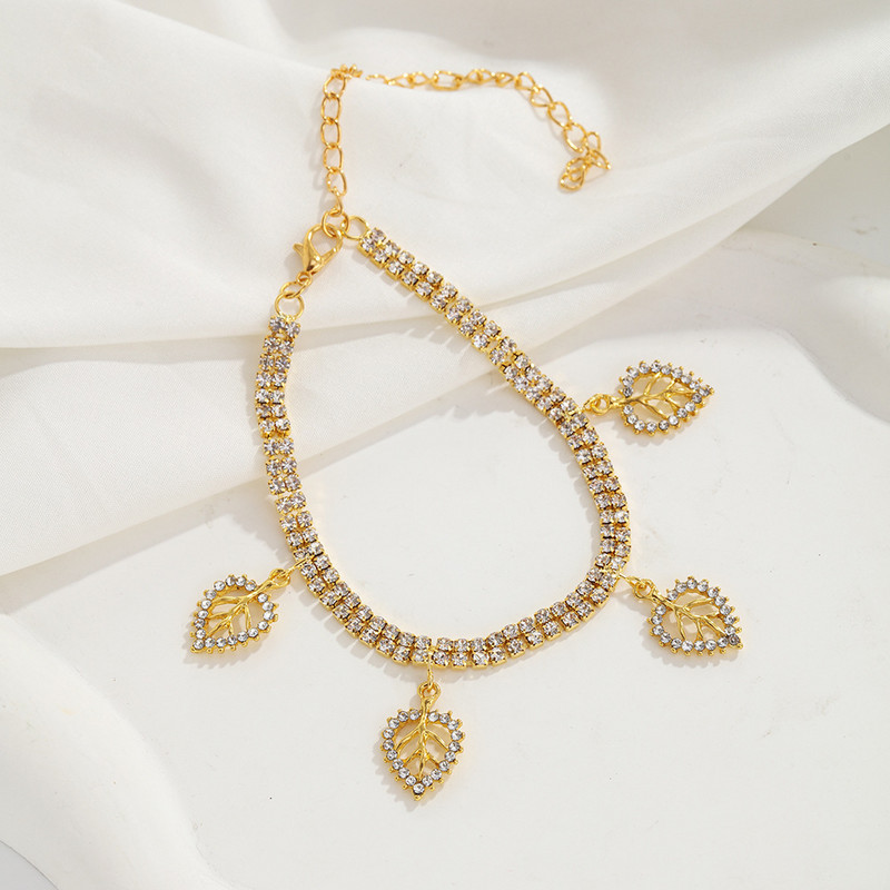 Εξαιρετικό ποδαράκι με φύλλα στρας για γυναίκες Αξεσουάρ ποδιών με πεντάκτινα αστέρια για πάρτι ποδιών Βραχιόλι Δώρα μόδας κοσμήματα