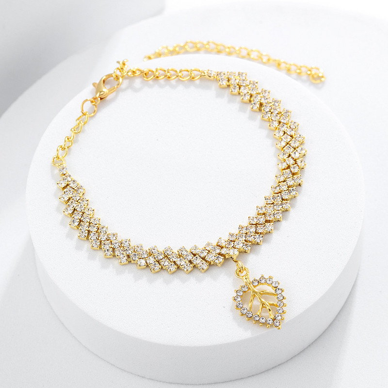 Εξαιρετικό ποδαράκι με φύλλα στρας για γυναίκες Αξεσουάρ ποδιών με πεντάκτινα αστέρια για πάρτι ποδιών Βραχιόλι Δώρα μόδας κοσμήματα