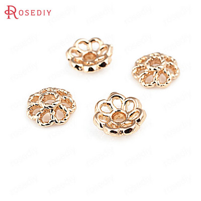 20 TK 8MM 24K kullavärvi hõbeda värvi roosa kullavärvi messingist helmed mütsid Kvaliteetsed isetehtud ehted Leiud Aksessuaarid