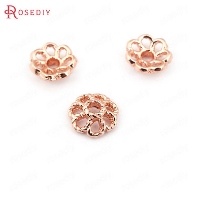 20 TK 8MM 24K kullavärvi hõbeda värvi roosa kullavärvi messingist helmed mütsid Kvaliteetsed isetehtud ehted Leiud Aksessuaarid