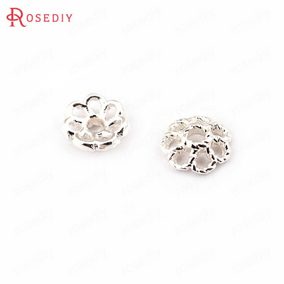 20 TK 8MM 24K kullavärvi hõbeda värvi roosa kullavärvi messingist helmed mütsid Kvaliteetsed isetehtud ehted Leiud Aksessuaarid