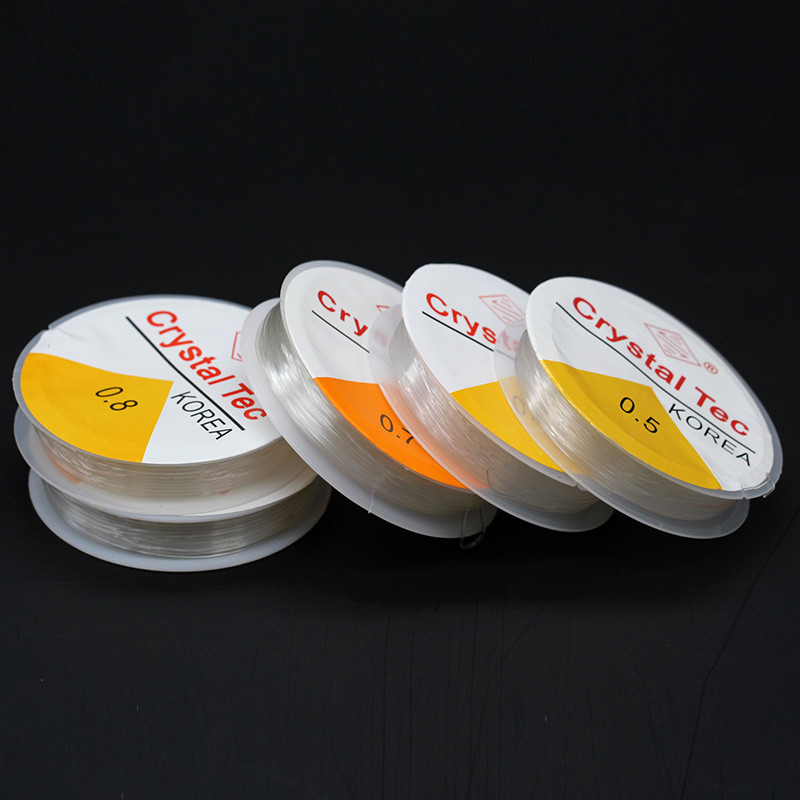 1/10 rulonų 0,5/0,6/0,7/0,8/1mm skaidrus nailonas Tvirtas tamprus virvelė Juvelyrinių siūlų karoliukai Elastinė meškerės viela papuošalų gamyba