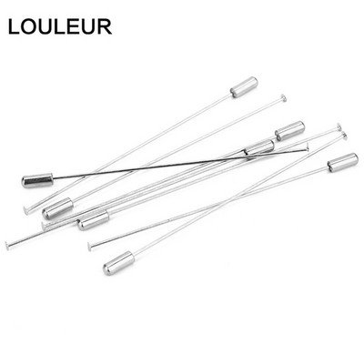 10db/tétel 9cm 12,1cm hosszú brosstűs biztosítótűk dugós végekkel Réz ródium színű diy brosstűkhöz Alapékszer