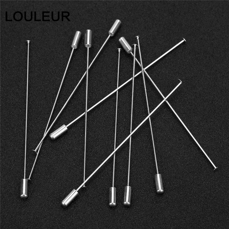 10db/tétel 9cm 12,1cm hosszú brosstűs biztosítótűk dugós végekkel Réz ródium színű diy brosstűkhöz Alapékszer