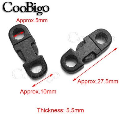 10 tk Küljekinnitusega pandla turvaklambrid Paracordi käevõru Koera kaelarihma köis Paela tarvikud Värviline 2 auku 5mm